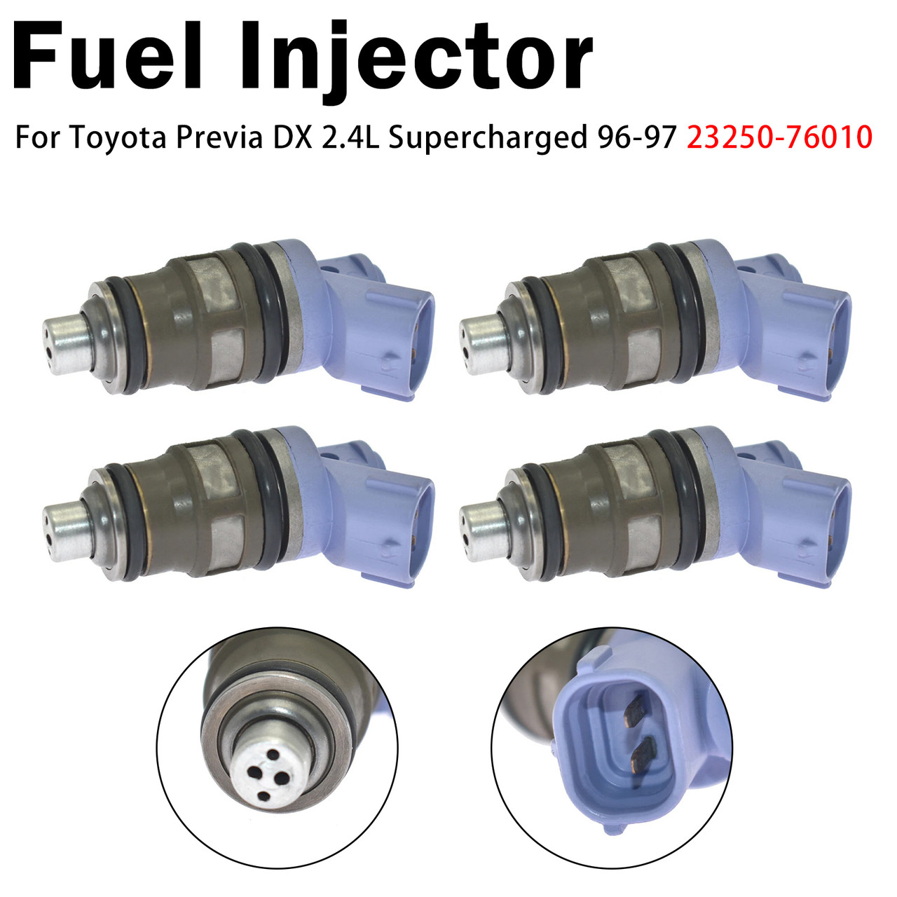 4Pcs Fuel Injector For Toyota Previa DX 2.4L Supercharged 96-97 23250-76010