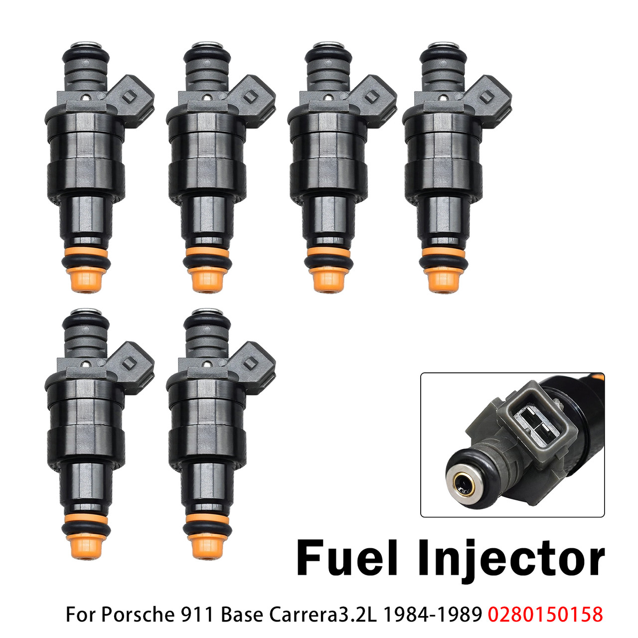 6Pcs Fuel Injector For Porsche 911 Base Carrera 3.2L 1984-1989 0280150158
