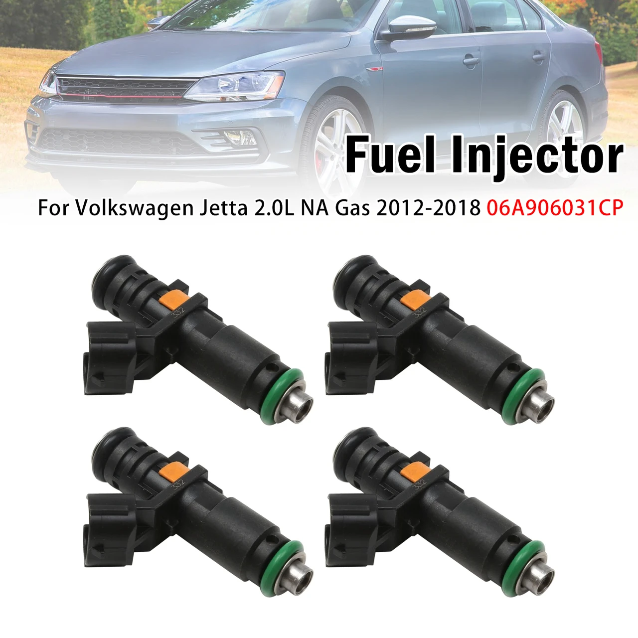 4Pcs Fuel Injector For Volkswagen Jetta 2.0L NA Gas 2012-2018 06A906031CP