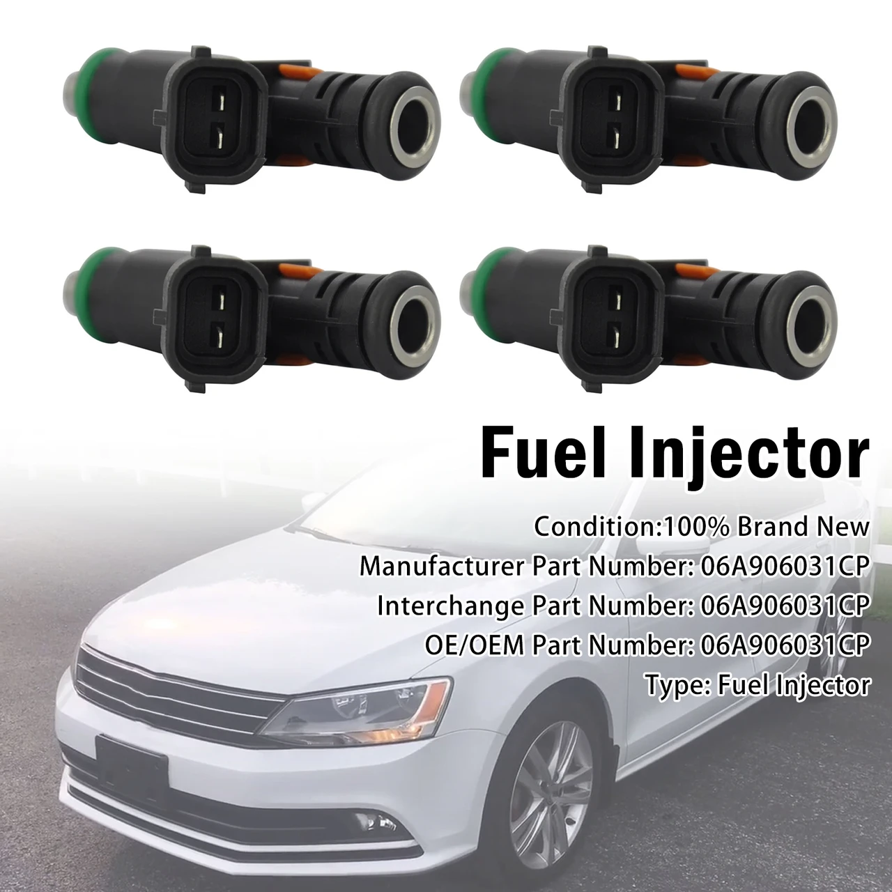 4Pcs Fuel Injector For Volkswagen Jetta 2.0L NA Gas 2012-2018 06A906031CP