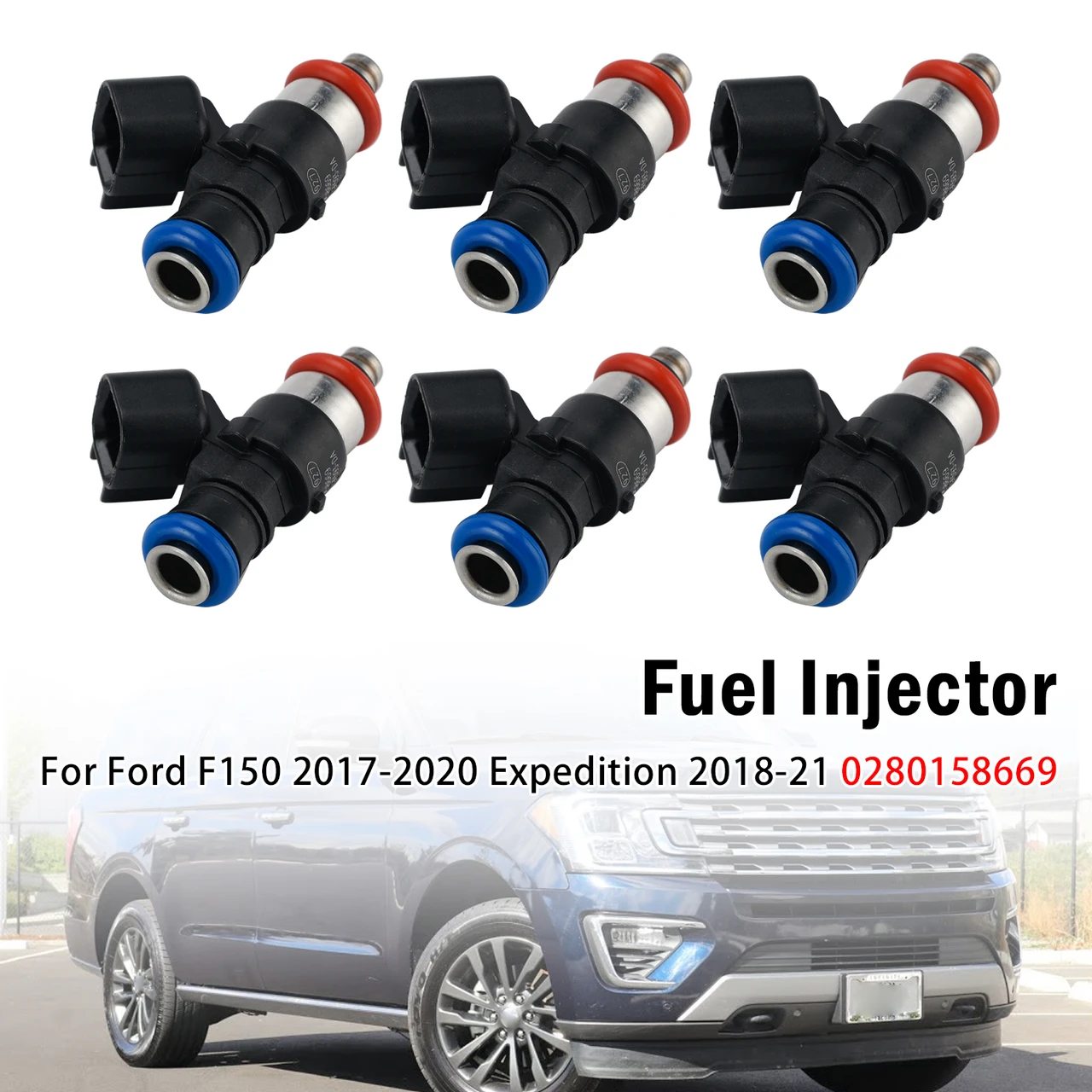 6Pcs Fuel Injector For Ford F150 2017-2020 Expedition 2018-21 0280158669