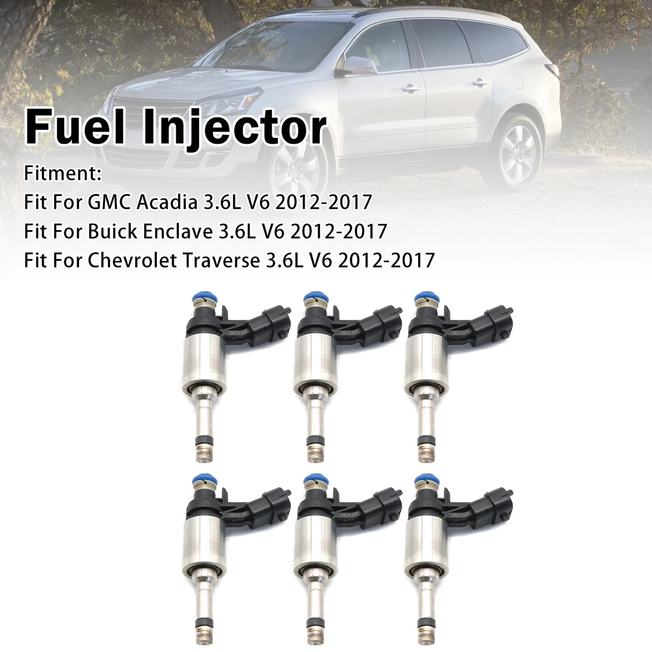 6Pcs Fuel Injector For Chevrolet Traverse 3.6L V6 2012-2017 0261500131