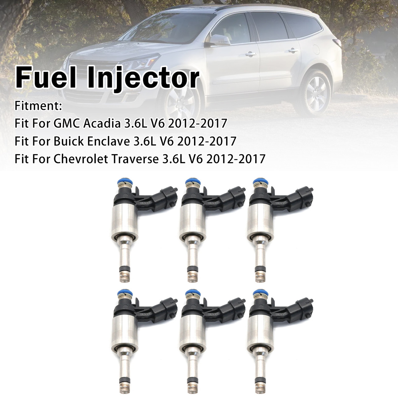6Pcs Fuel Injector For Chevrolet Traverse 3.6L V6 2012-2017 0261500131
