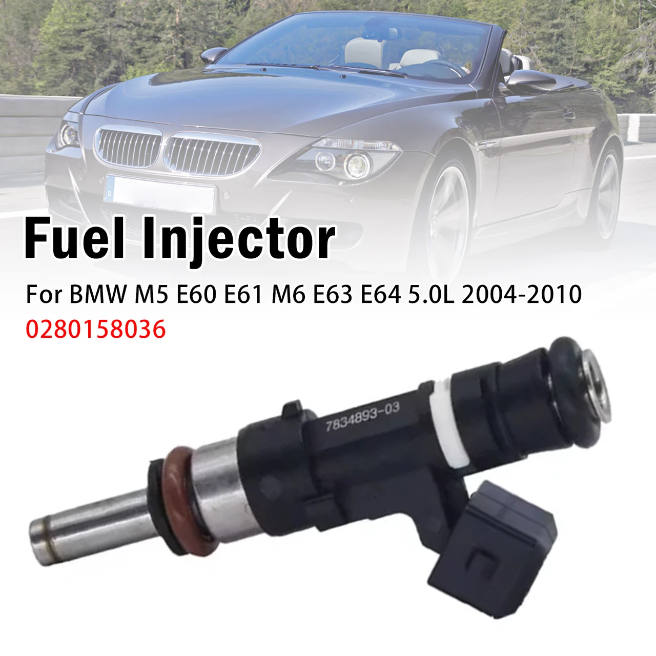 1Pcs Fuel Injector For BMW M5 E60 E61 M6 E63 E64 5.0L 2004-2010 0280158036