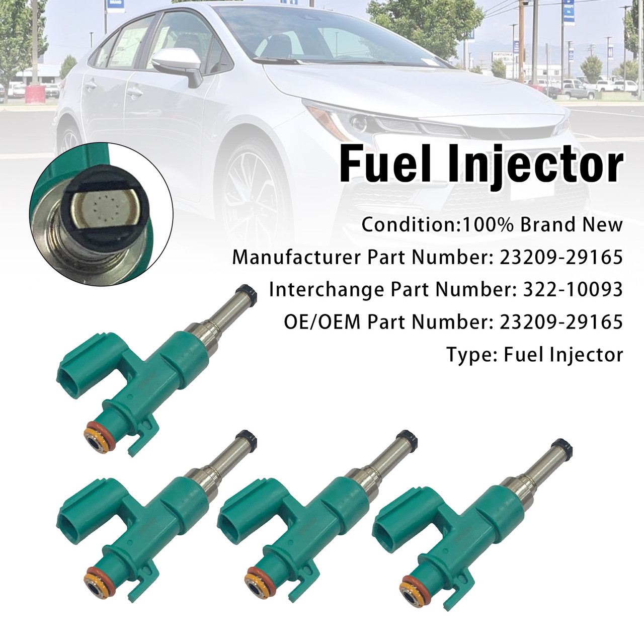 4Pcs Fuel Injector For Toyota Corolla SE 2.0L L4 2019-2024 23209-29165