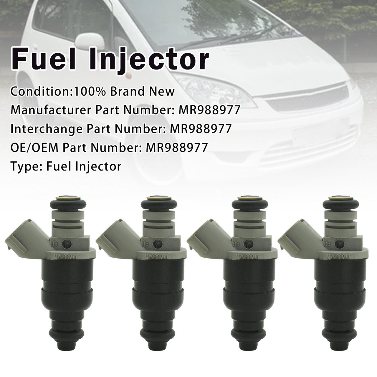 4Pcs Fuel Injector For Mitsubishi Colt 1.3L Smart Forfour 04-08 MR988977