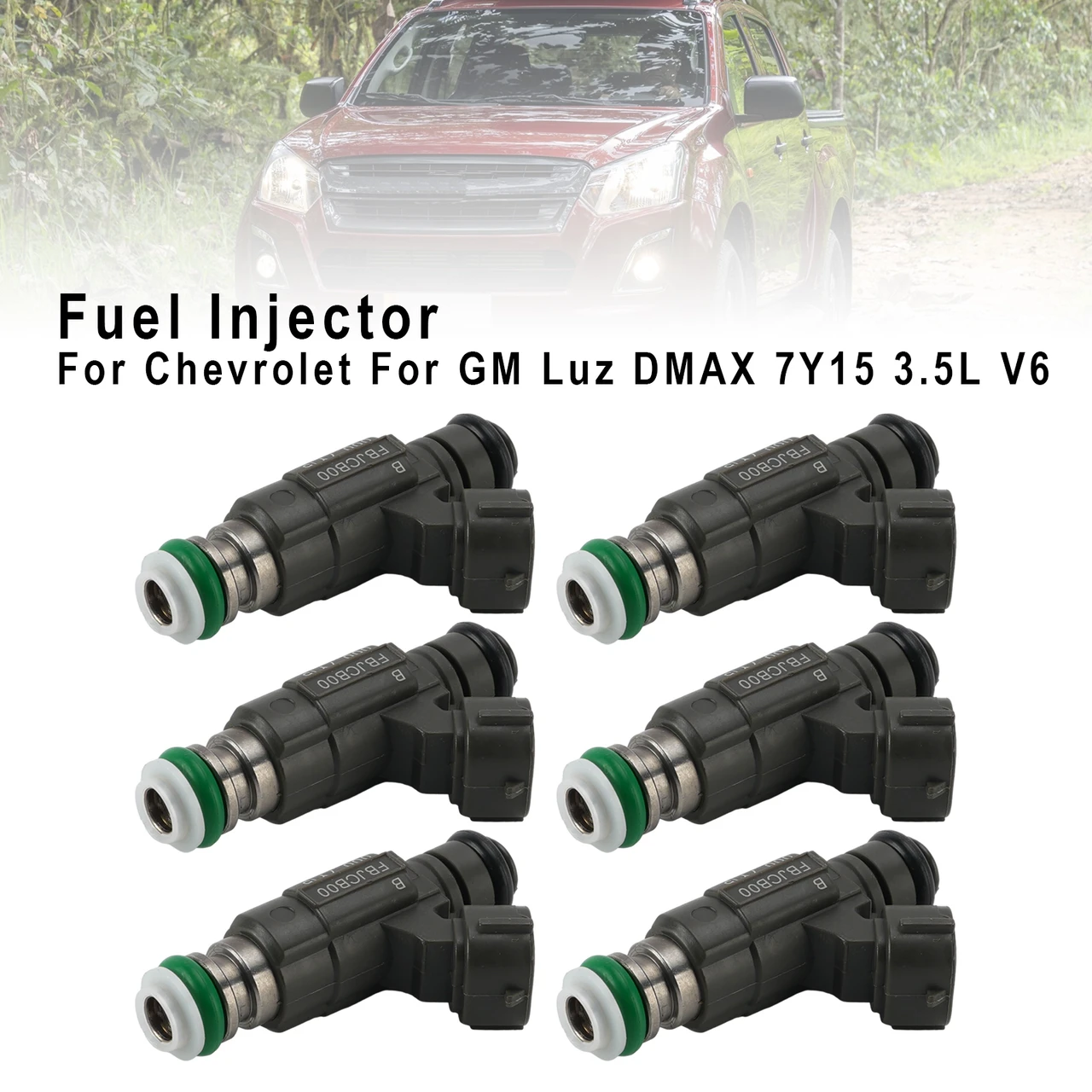 6Pcs Fuel Injector For Chevrolet For GM Luz DMAX 7Y15 3.5L V6 FBJCB00