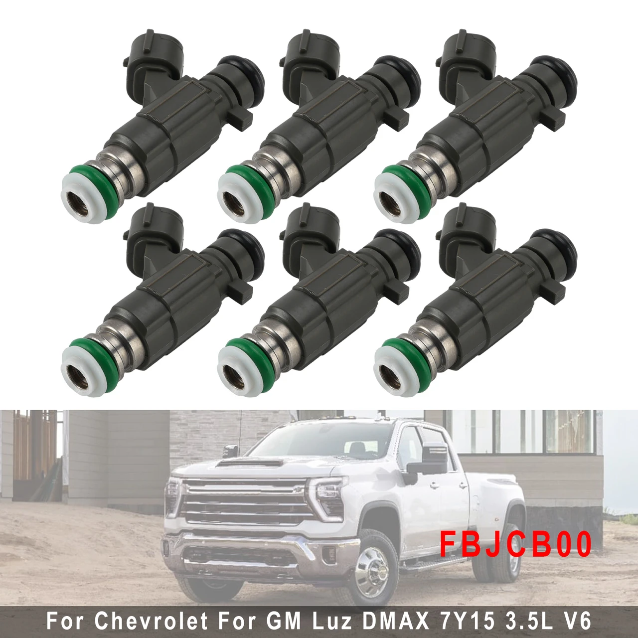 6Pcs Fuel Injector For Chevrolet For GM Luz DMAX 7Y15 3.5L V6 FBJCB00