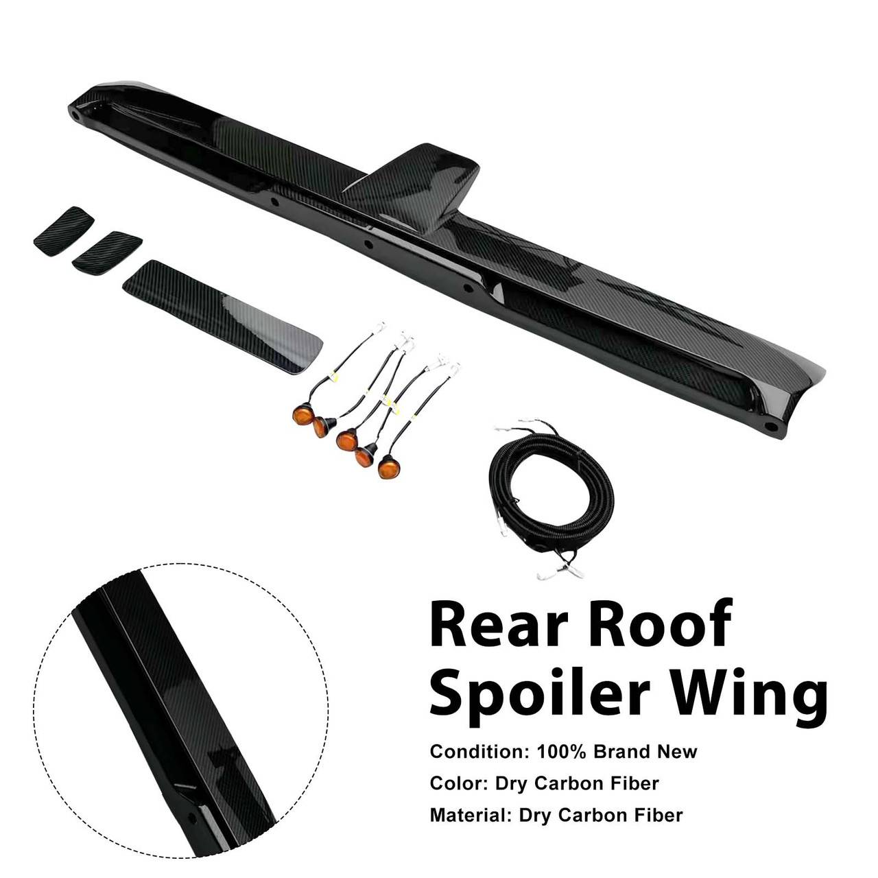 Carbon Fiber Rear Roof Spoiler Wing Fit Benz G-Class W464 W465 2019+ w/LED