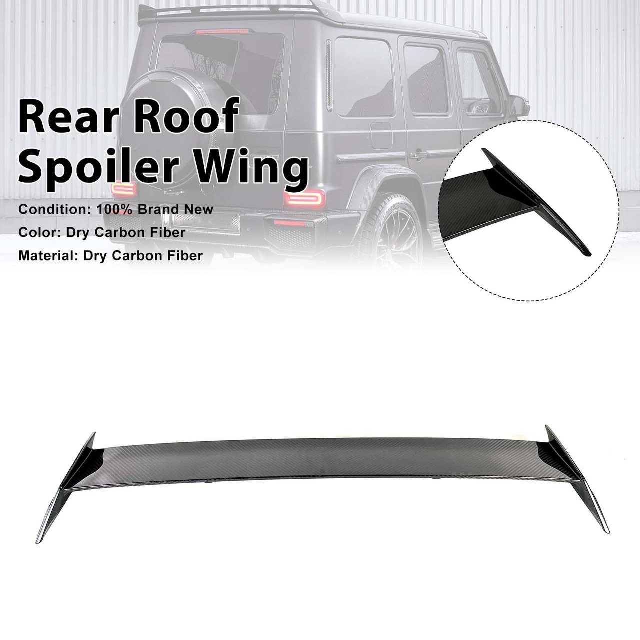 Carbon Fiber Rear Roof Spoiler Wing Fit Benz W463A W464 2019-2023 Shark Style