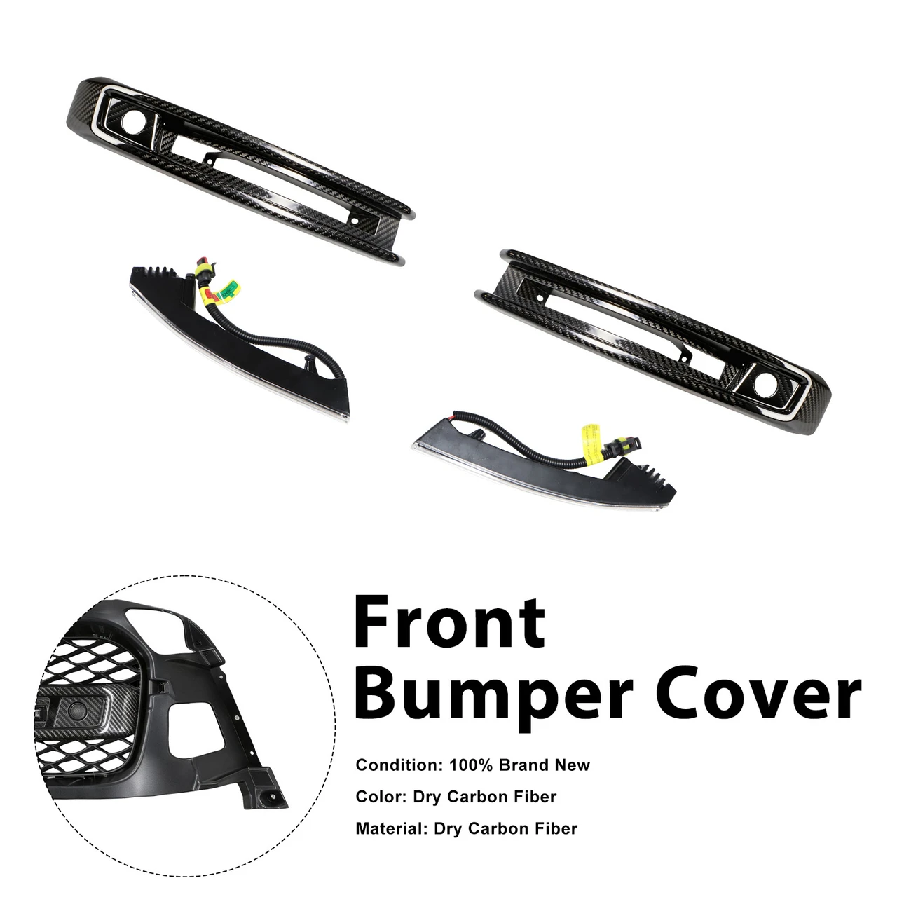 DRY CF Front Bumper Fog Lights Frame Fit Mercedes G-Class W464 G63 2019+
