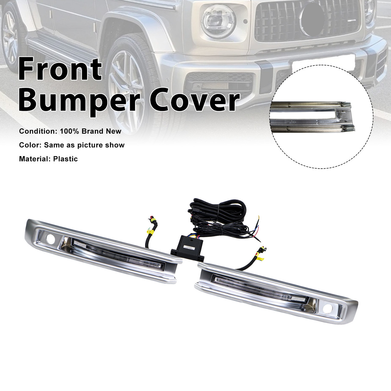 Front Bumper Fog Lights Frame Fit Mercedes G-Class W464 W463A G63 2019-23