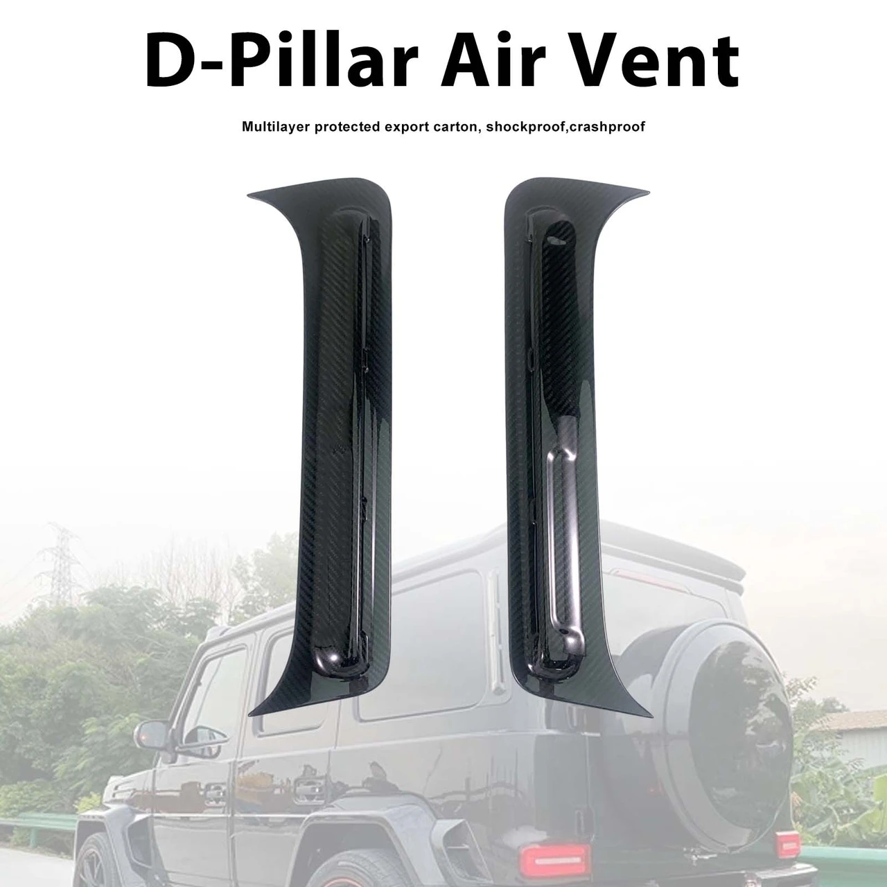 Carbon Fiber M-Style D-Pillar Air Vents Fit Mercedes G-Class W464 W463A 2019+