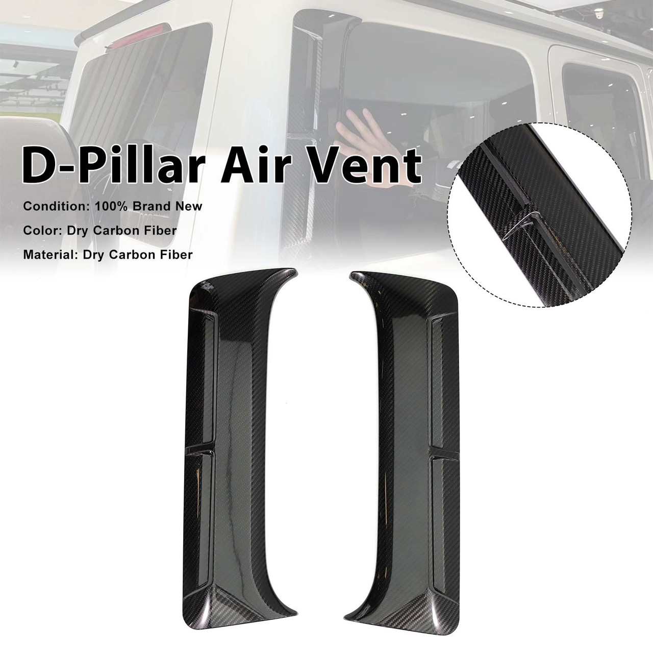 Carbon Fiber LM-Style D-Pillar Air Vents Fit Mercedes G-Class W464 W463A 2019+