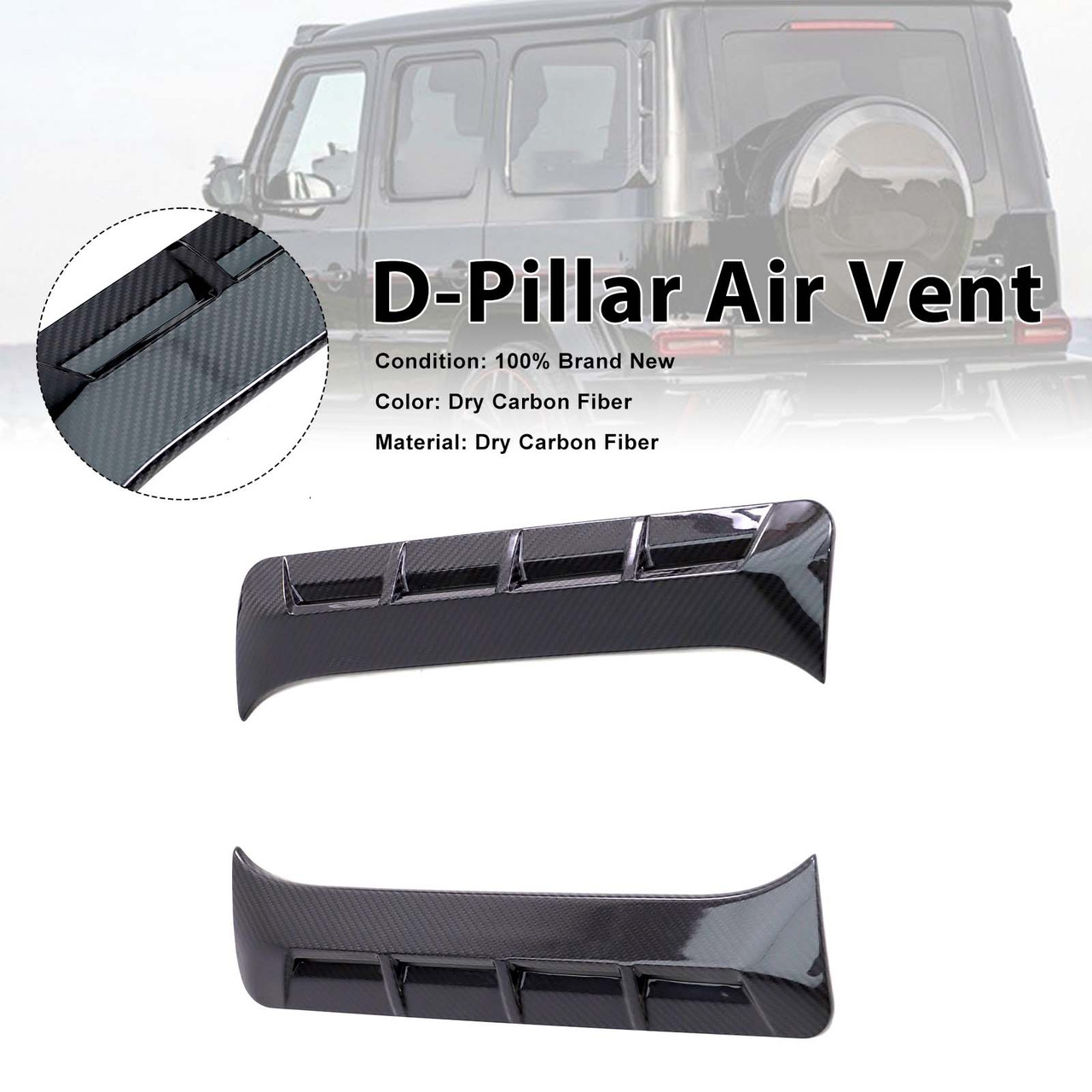 Carbon Fiber D-Pillar Air Vents Fit Mercedes Benz G-Class W464 W463A 2019+