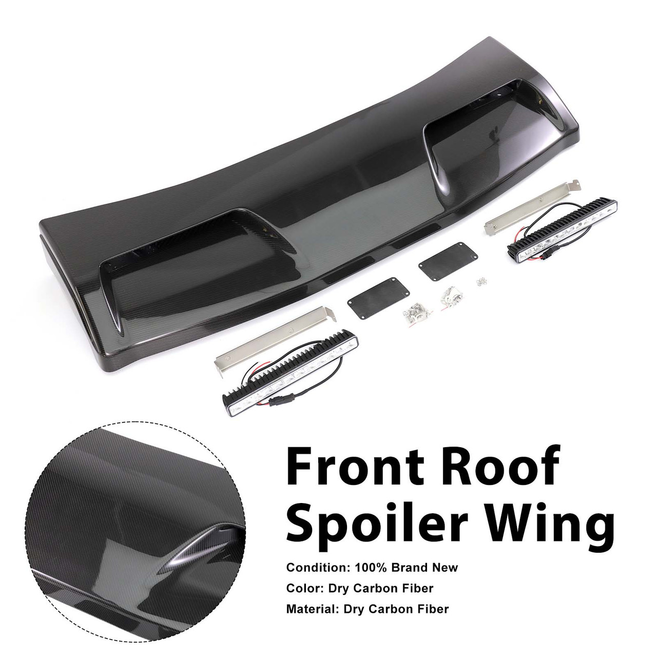 Even Style Front Roof Spoiler Wing Fit Benz G-Class W464 G550 2019-2023 W/Led