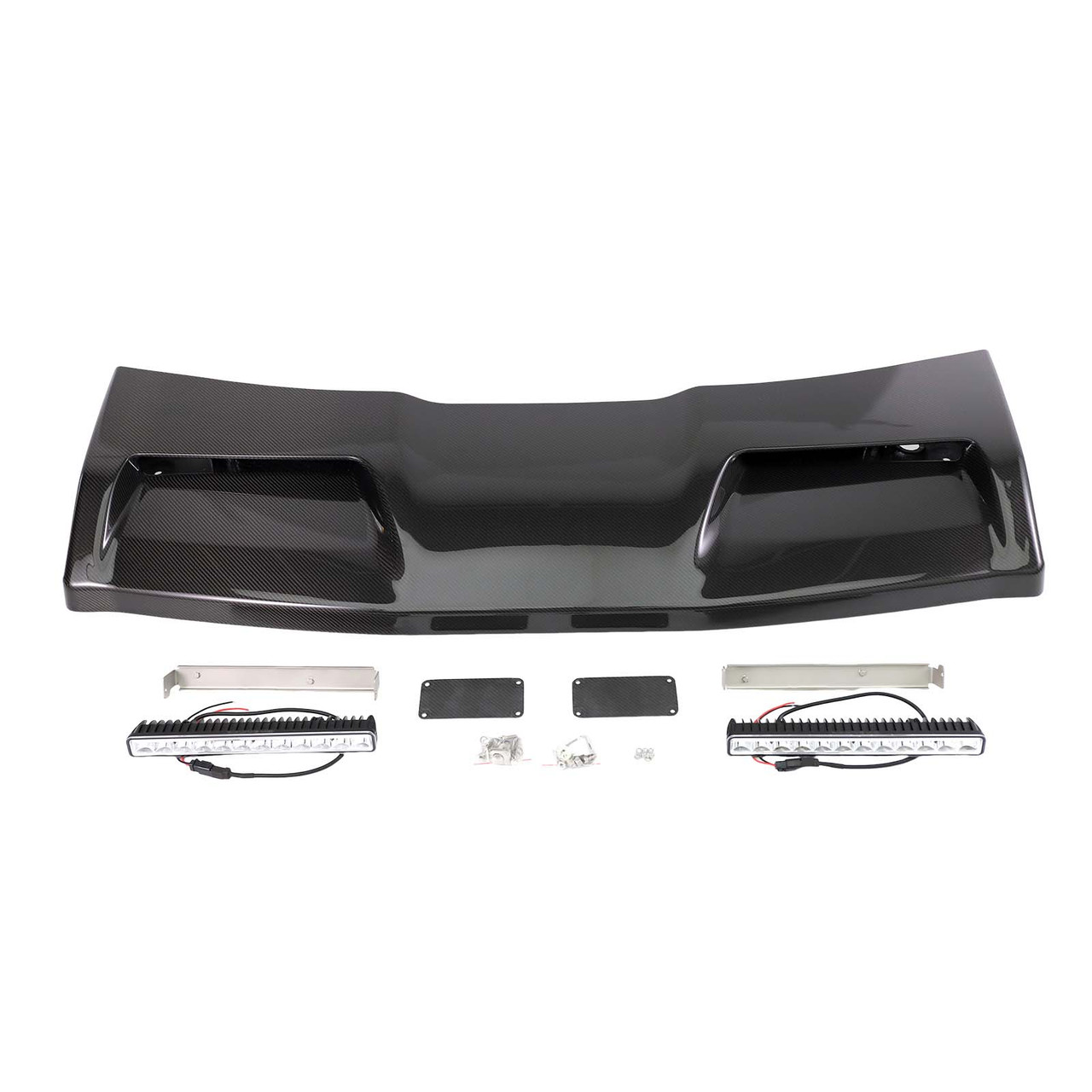 Concave style Front Roof Spoiler Wing Fit Benz G-Class W464 2019-2023 W/Led