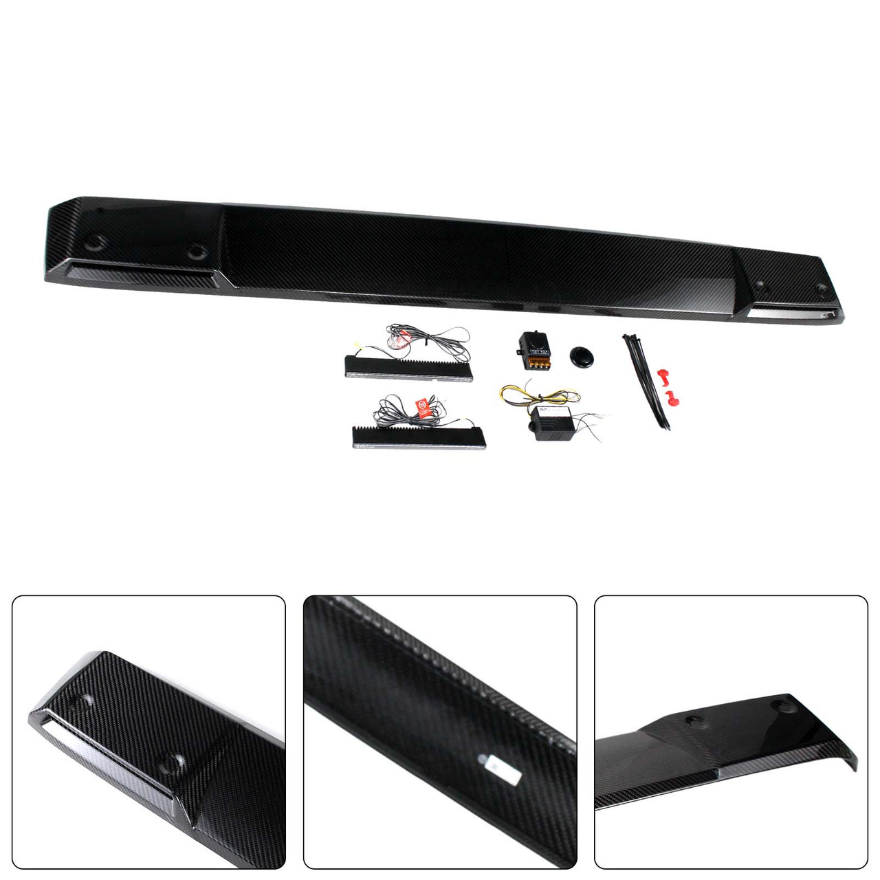 Shark style Front Roof Spoiler Wing Fit Benz G-Class W464 2019-2023 W/Led