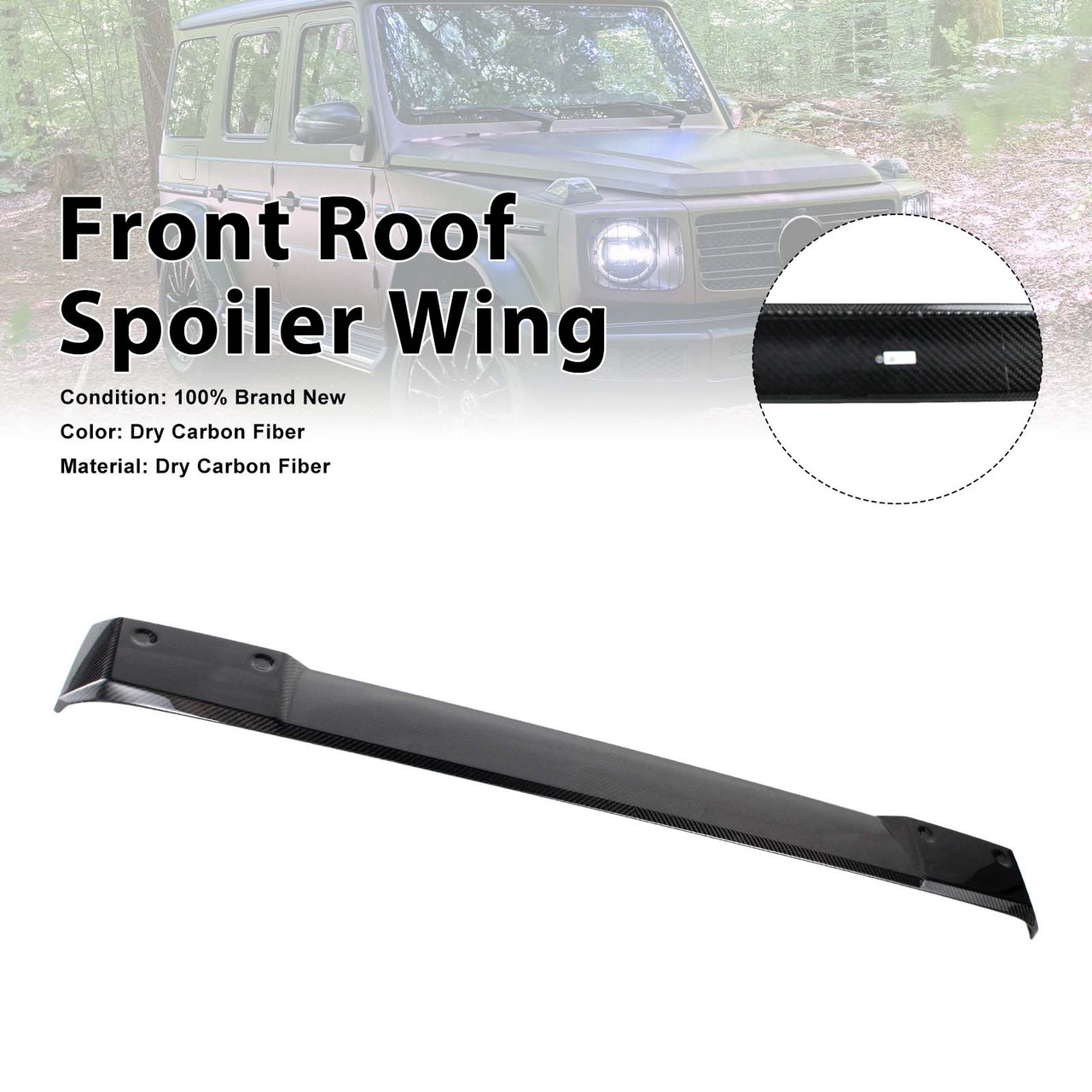 Shark style Front Roof Spoiler Wing Fit Benz G-Class W464 2019-2023 W/Led