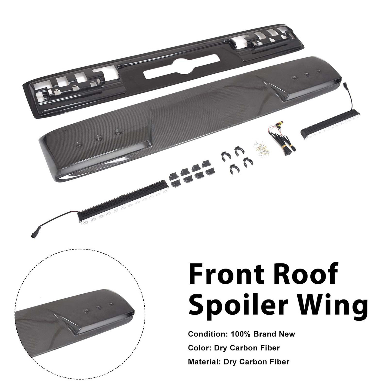 Brabus Style Front Roof Spoiler Wing Fit Benz G-Class W464 G550 2019-2023 W/Led