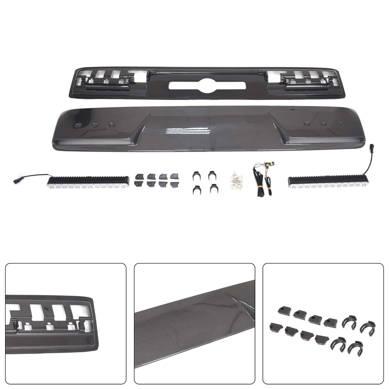 Brabus Style Front Roof Spoiler Wing Fit Benz G-Class W464 G550 2019-2023 W/Led