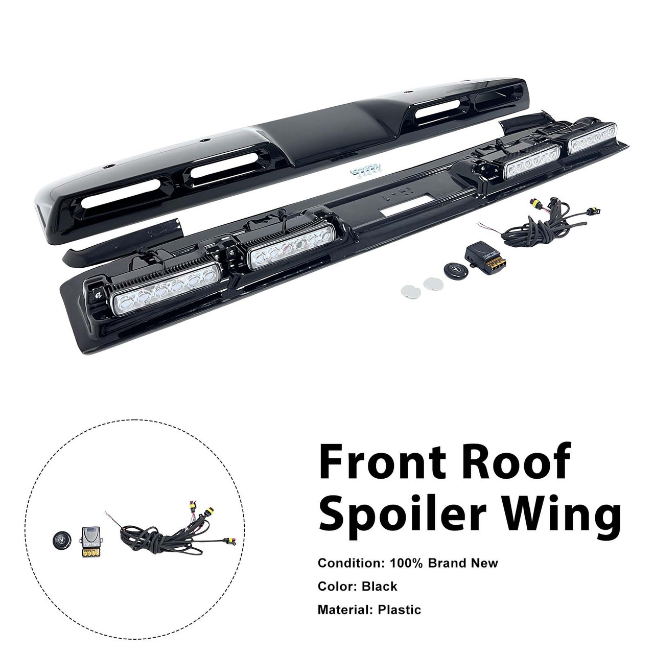 Brabus Style Front Roof Spoiler Wing Fit Benz G-Class W464 2019-2023 W/Led