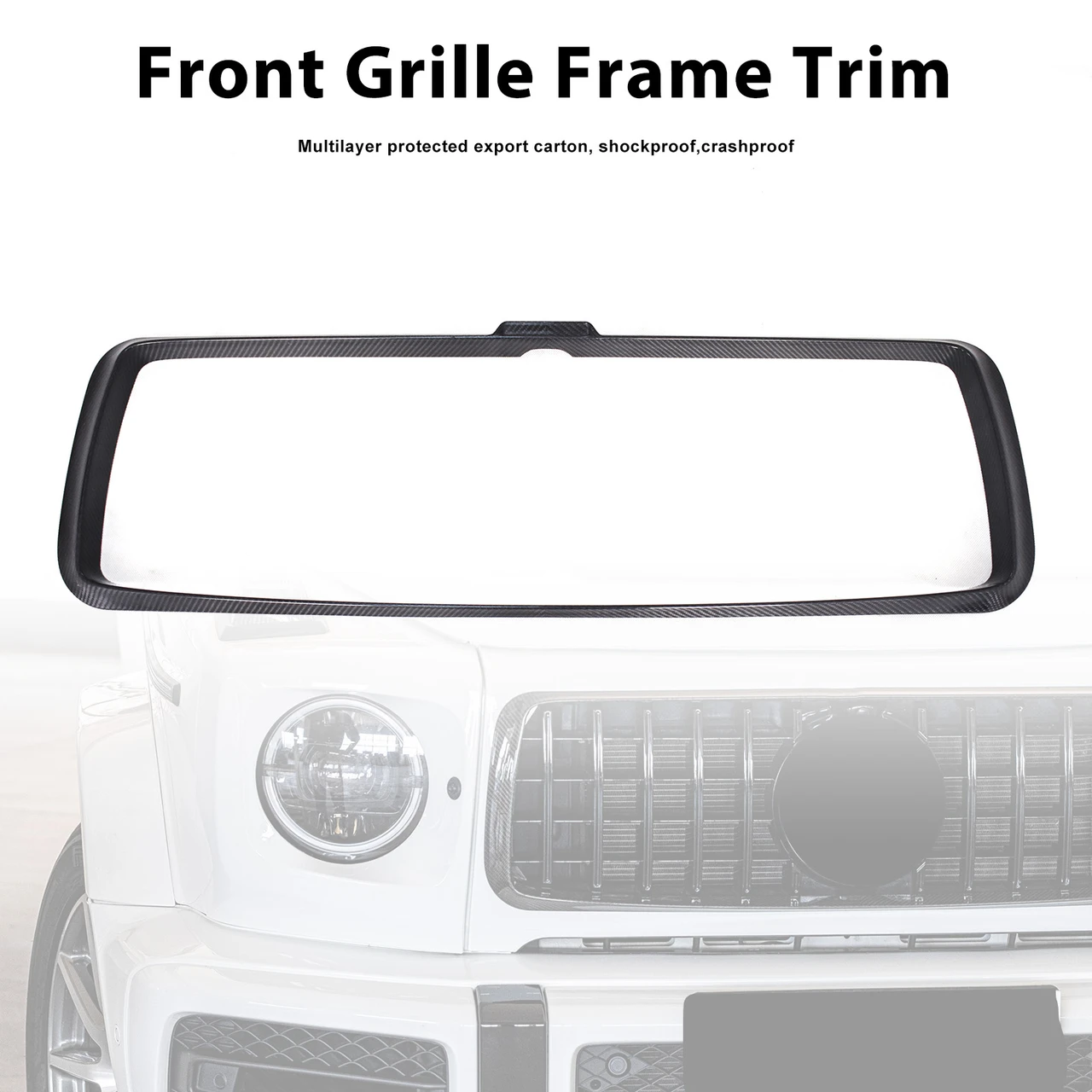 Dry Carbon Fiber Front Grille Frame Trim Fit Mercedes Benz W464 G63 2019-2023