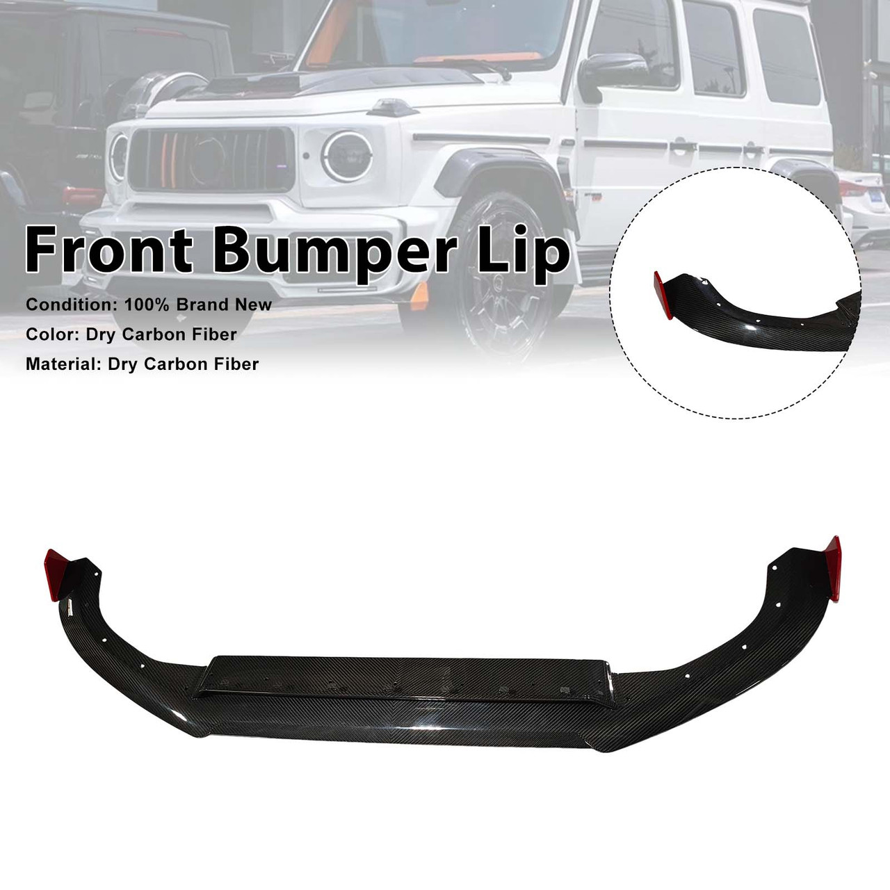 Dry Carbon Front Bumper Lip Fit Benz W464 B800 B900 2019-2023 Rocket Style
