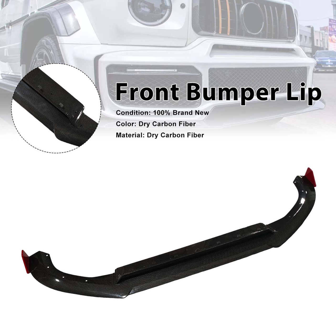 Dry Carbon Front Bumper Lip Fit Benz W464 B800 B900 2019-2023 Rocket Style