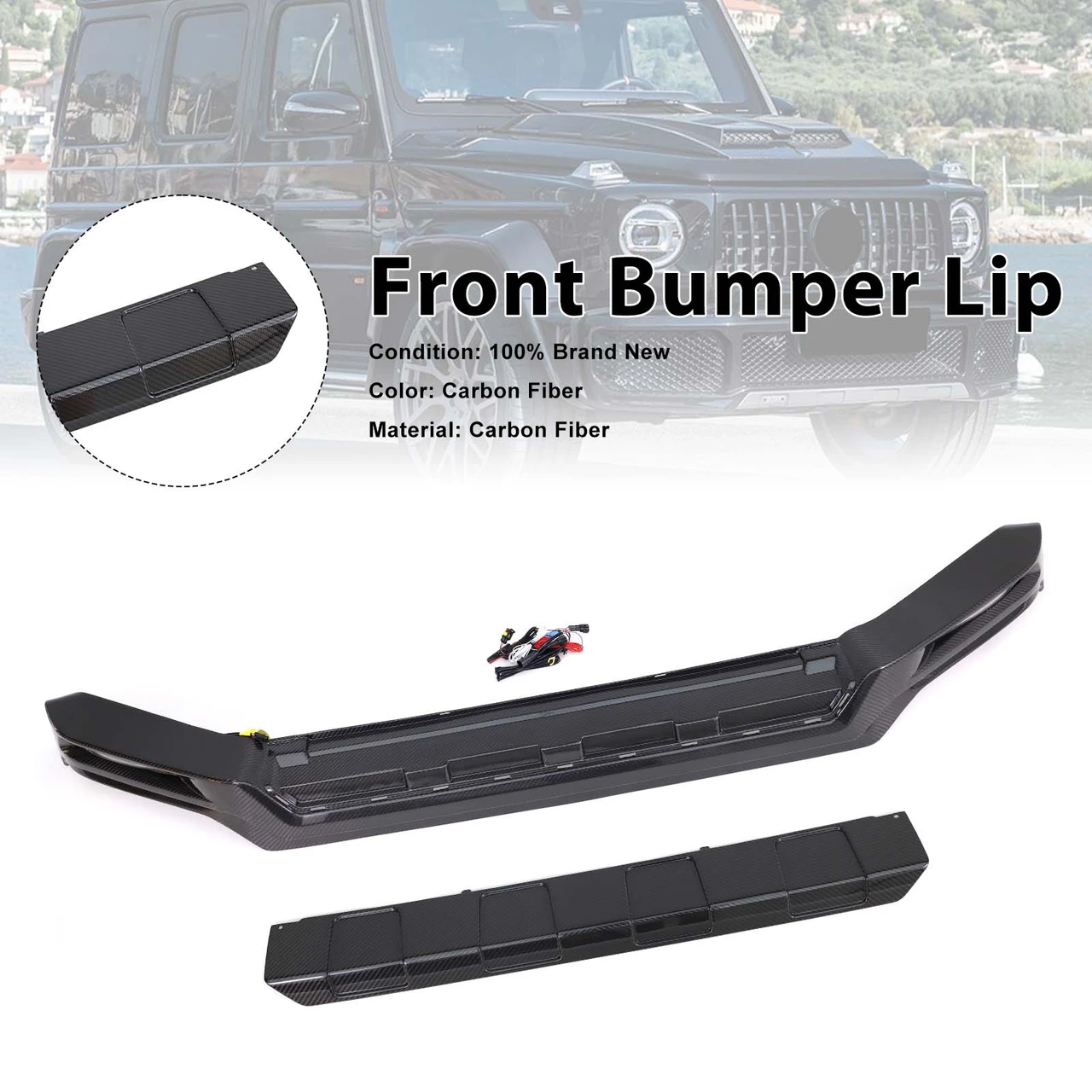 Carbon Fiber Front Bumper Lip Fit Mercedes Benz G-Class W464 W463A 2019-2023