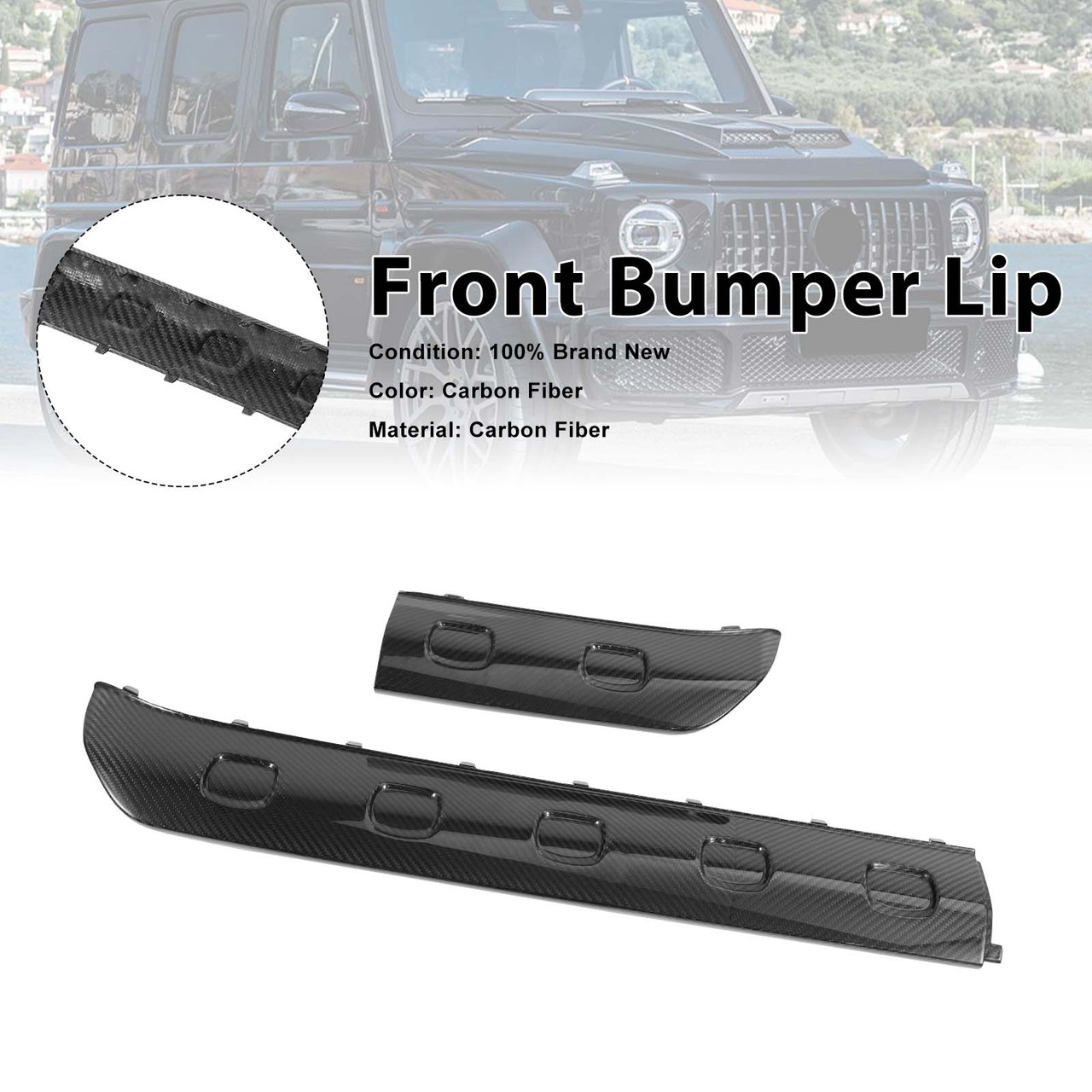 Carbon Fiber Front Bumper Lip Fit Mercedes Benz G-Class W464 G63 2019-2023