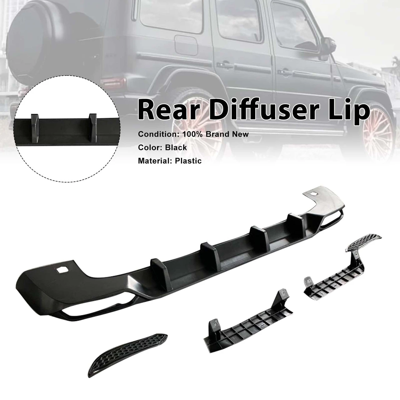 Rear Diffuser Lip Fit Mercedes Benz G-Class W464 W463A 2019-2023 Shark Style