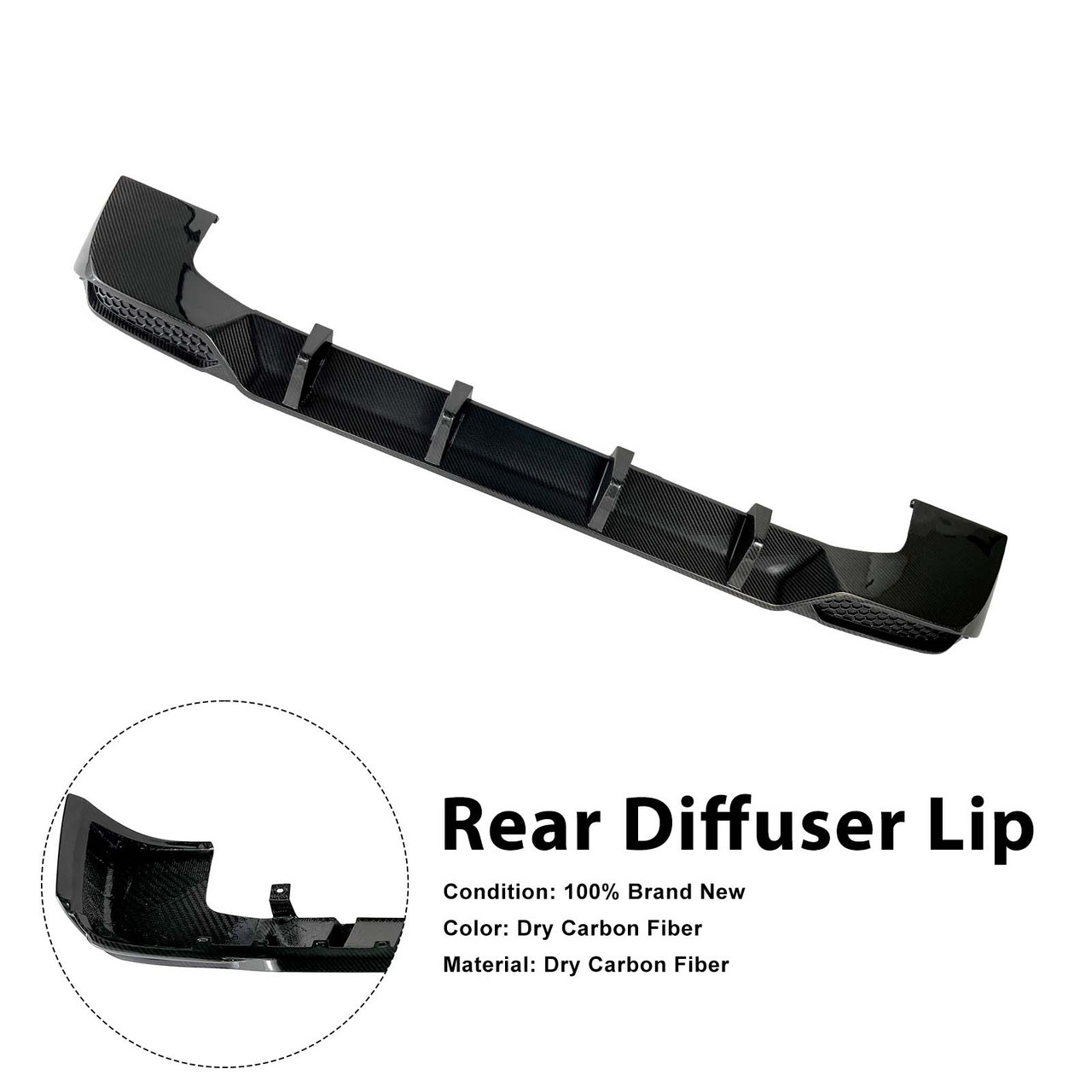 Dry Carbon Rear Diffuser Lip Fit Mercedes Benz W464 W463A 2019-2023 Shark Style
