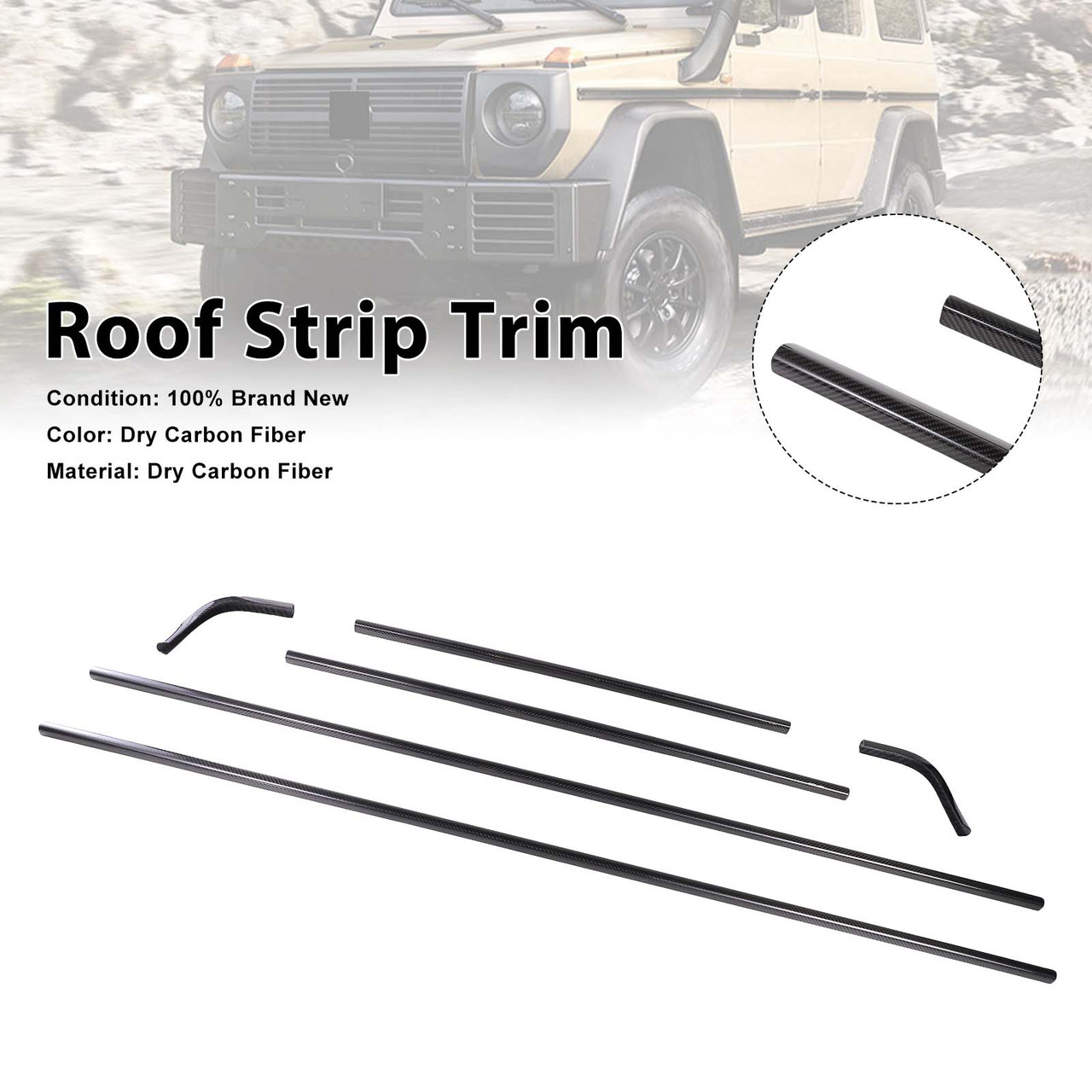 Dry Carbon Roof Strip Trim Fit Mercedes Benz G Class W464 W463A 2019-2023