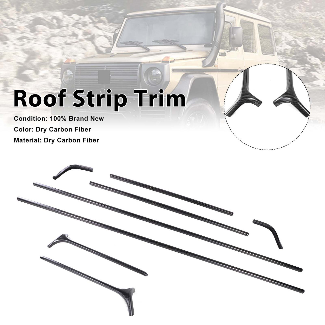 Carbon Fiber Roof Strip Trim Fit Mercedes Benz G Class W464 W463A 2019-2023