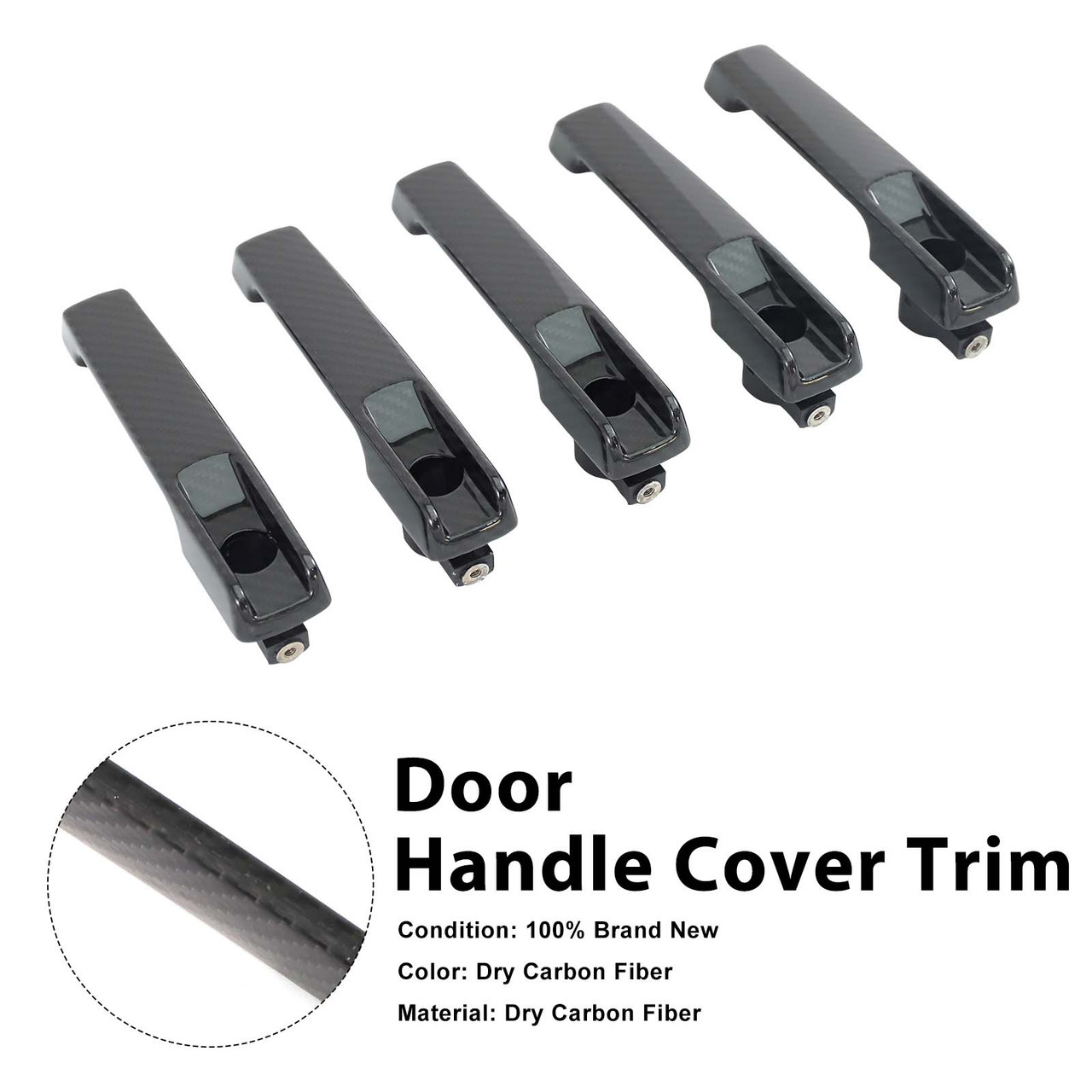 5PCS Carbon Fiber Door Handle Cover Trim Fit Benz G Class W463A W464 2019-2023