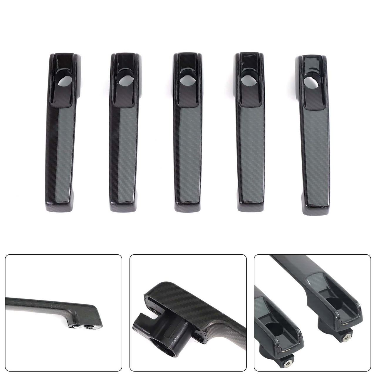 5PCS Carbon Fiber Door Handle Cover Trim Fit Benz G Class W463A W464 2019-2023
