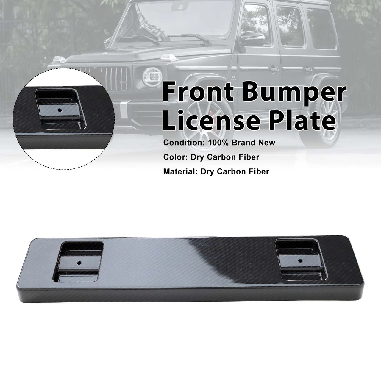 Dry Carbon Front Bumper License Plate Fit Mercedes Benz W464 G-Class 2019-2023