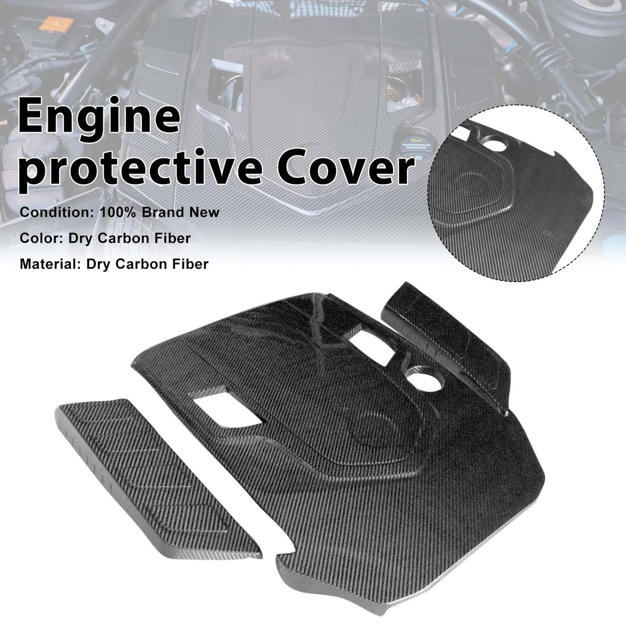 Dry Carbon Fiber Engine Cover Wind-Box Plate Fit G Class W463A W464 2019-2023
