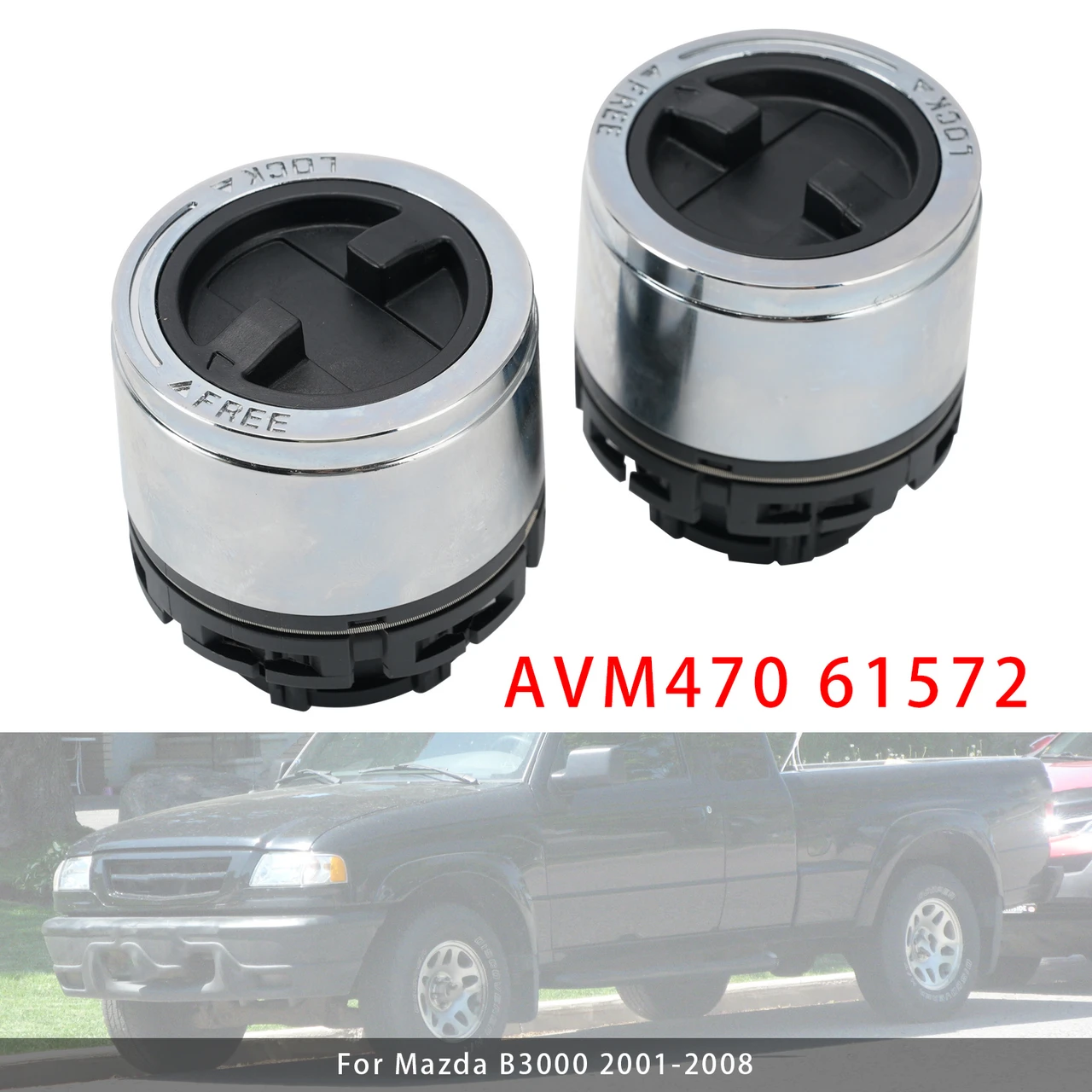 2PCS Locking Hubs 27 splines For Ford Ranger 1998-2000 Internal Mount Lock