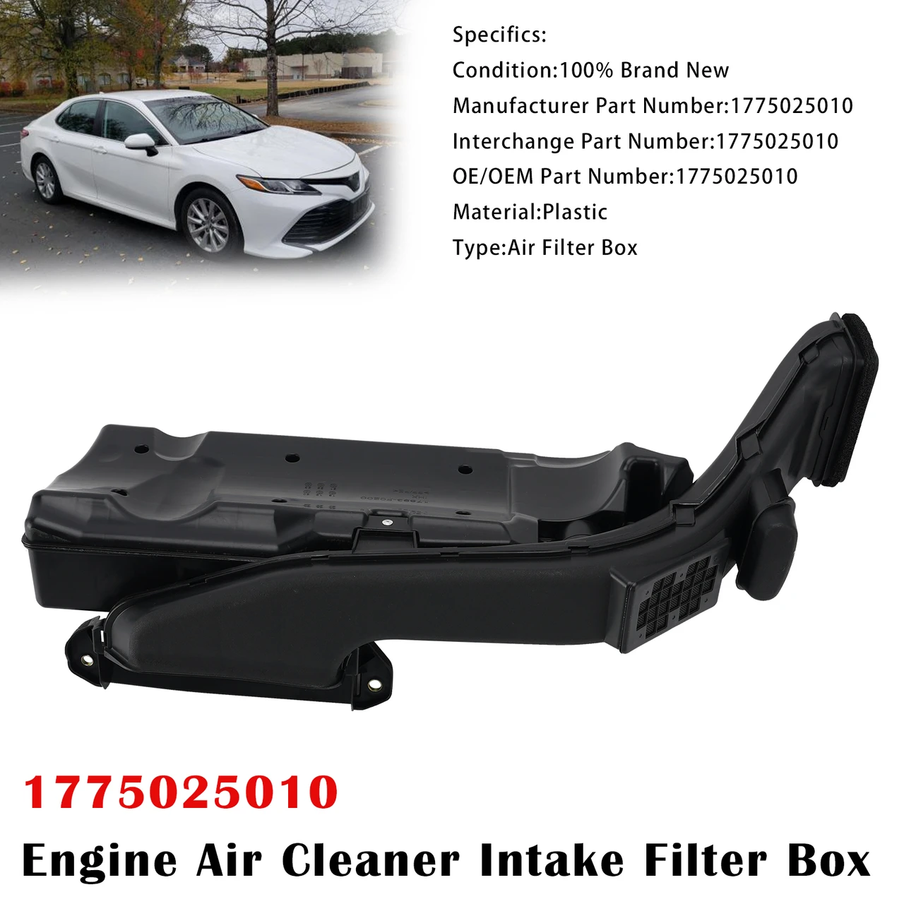 Engine Air Cleaner Intake Filter Box For Toyota Camry L4 2.5L 2018-21 1775025010
