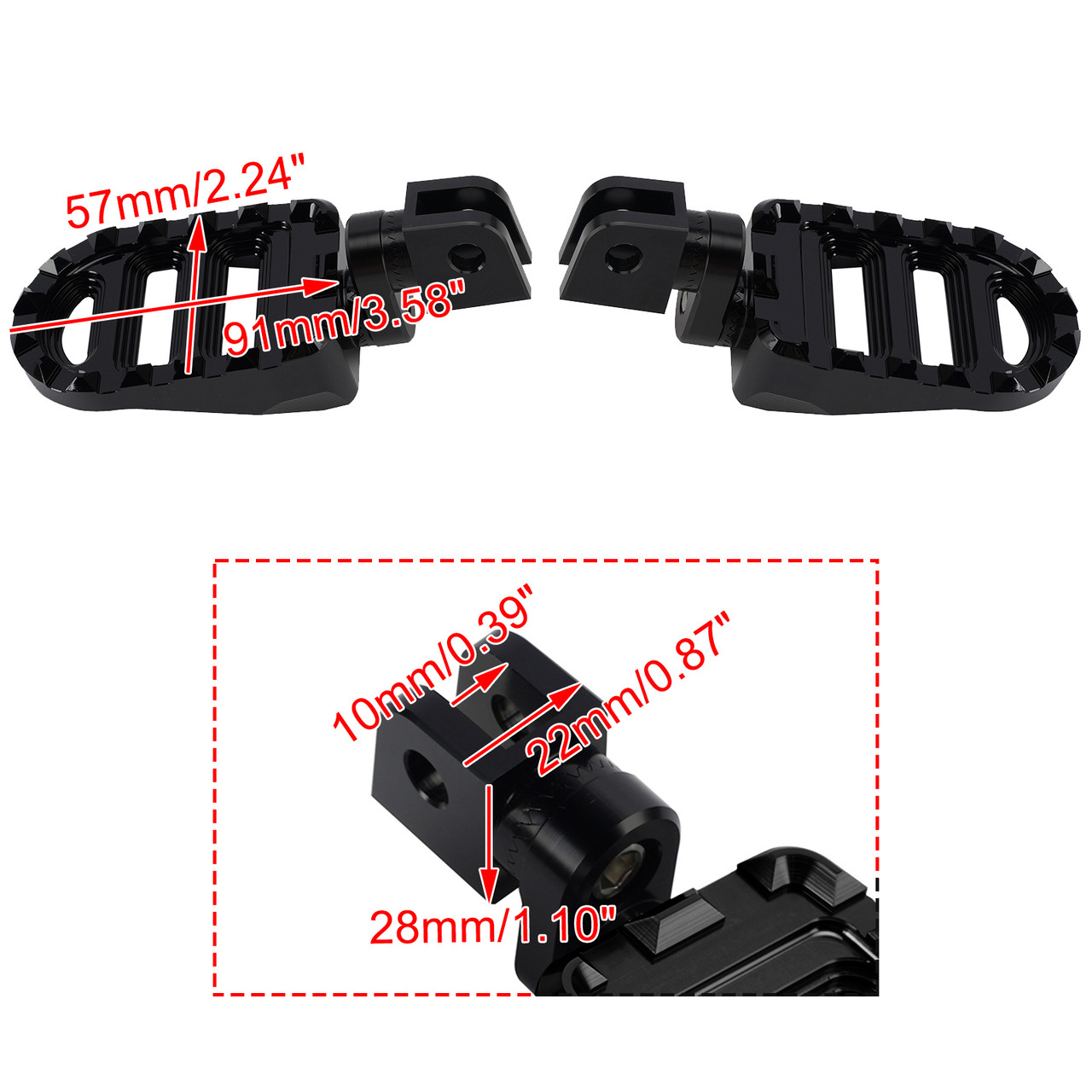 Front Footrests Foot Pegs fit for Suzuki Boulevard M109R 2006-2025 Black