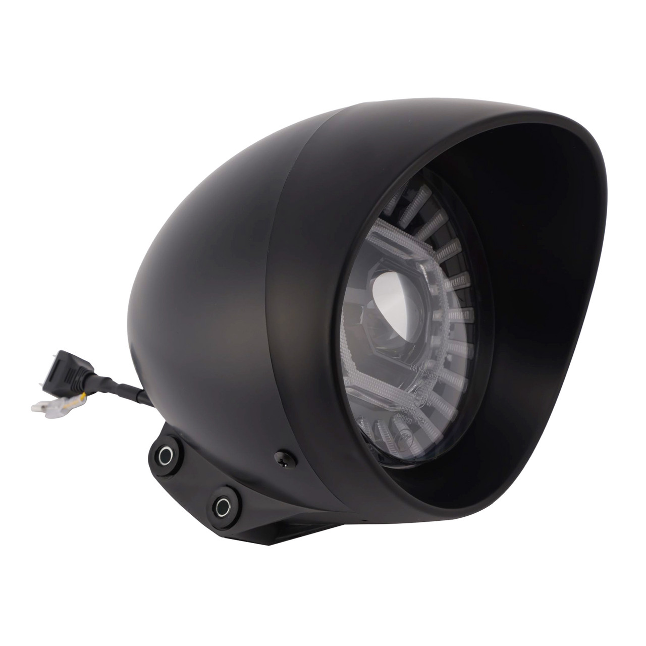 55W 5.75" Beam Headlight Fog Lamp Custom 4000Lm Black Fits For Racer Bobber