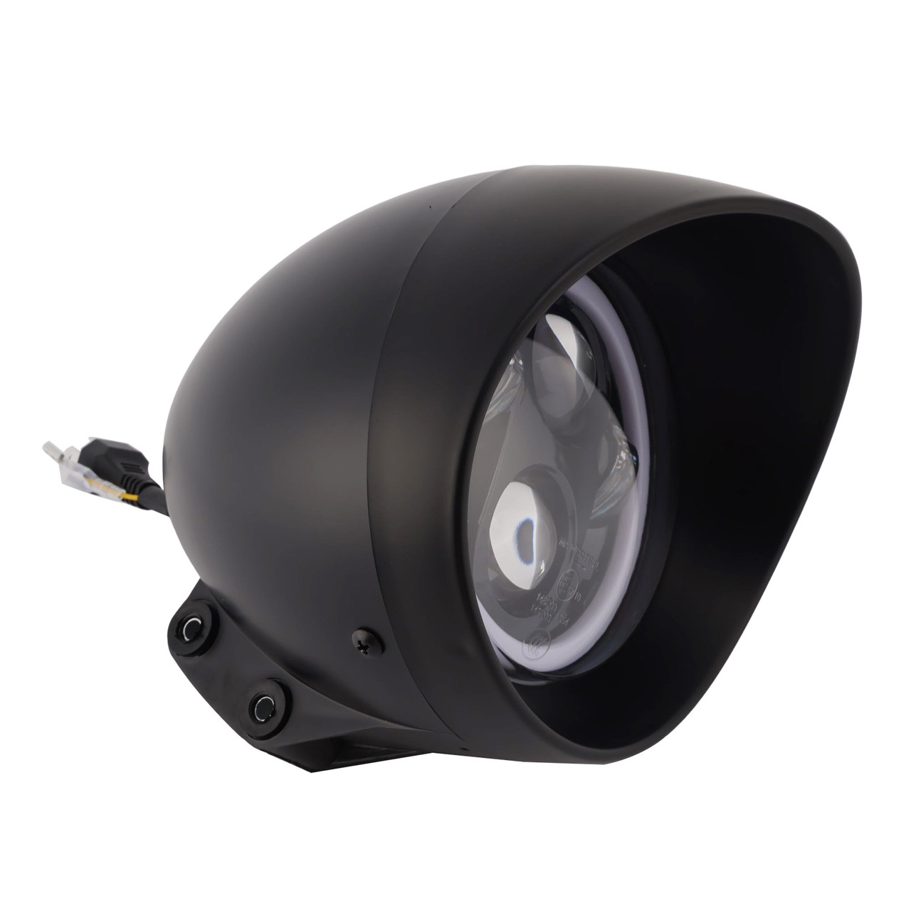 55W 5.75" Beam Headlight Fog Lamp Custom 4000Lm Black Fits For Racer Bobber