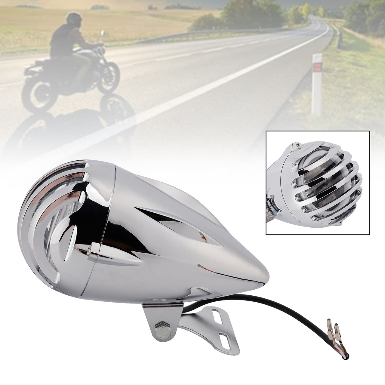 High&Low Beam Headlight Beam Fog Lamp Custom 6000Lm Fits For Racer Bobber