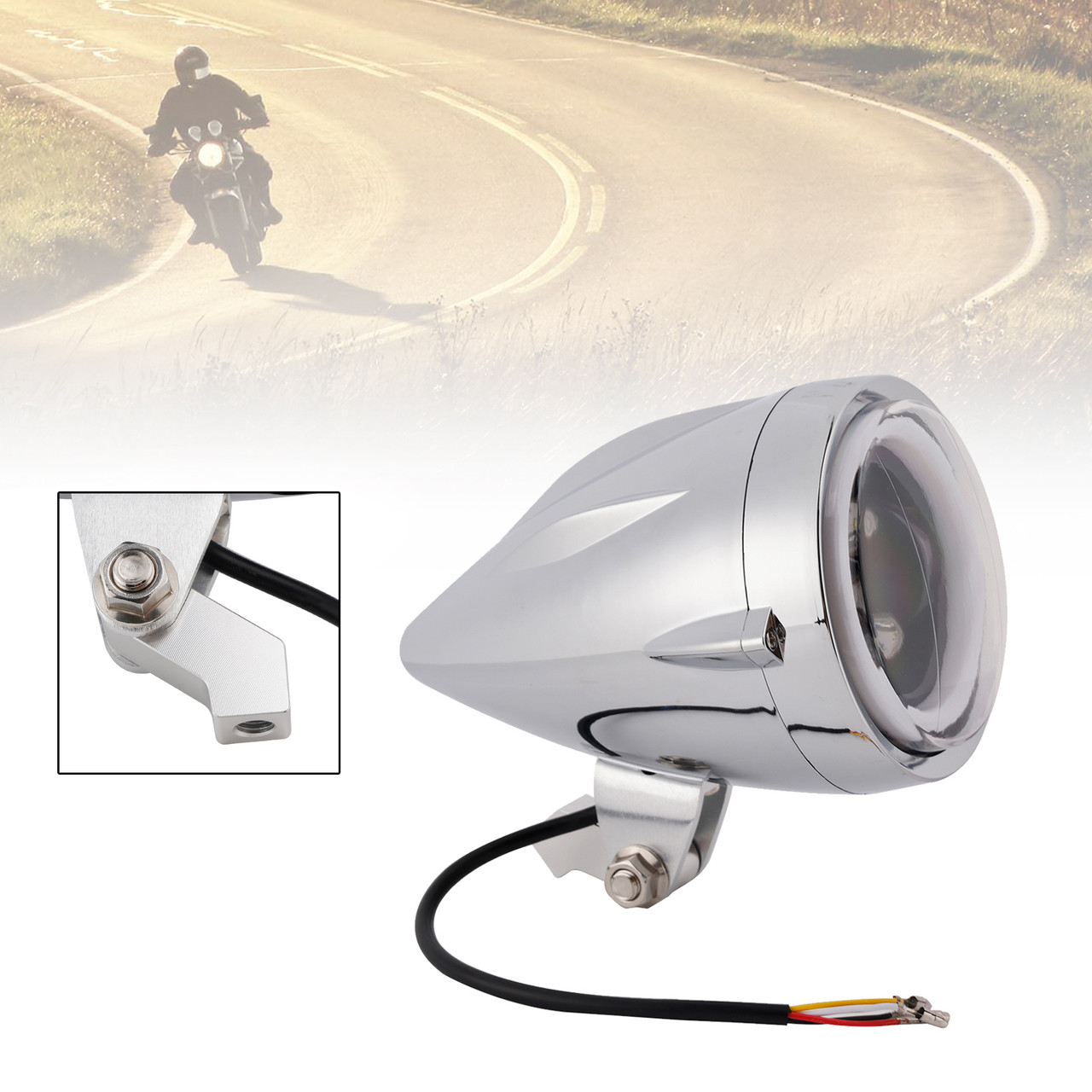 High&Low Beam Headlight Beam Fog Lamp Custom 6000Lm Fits For Racer Bobber
