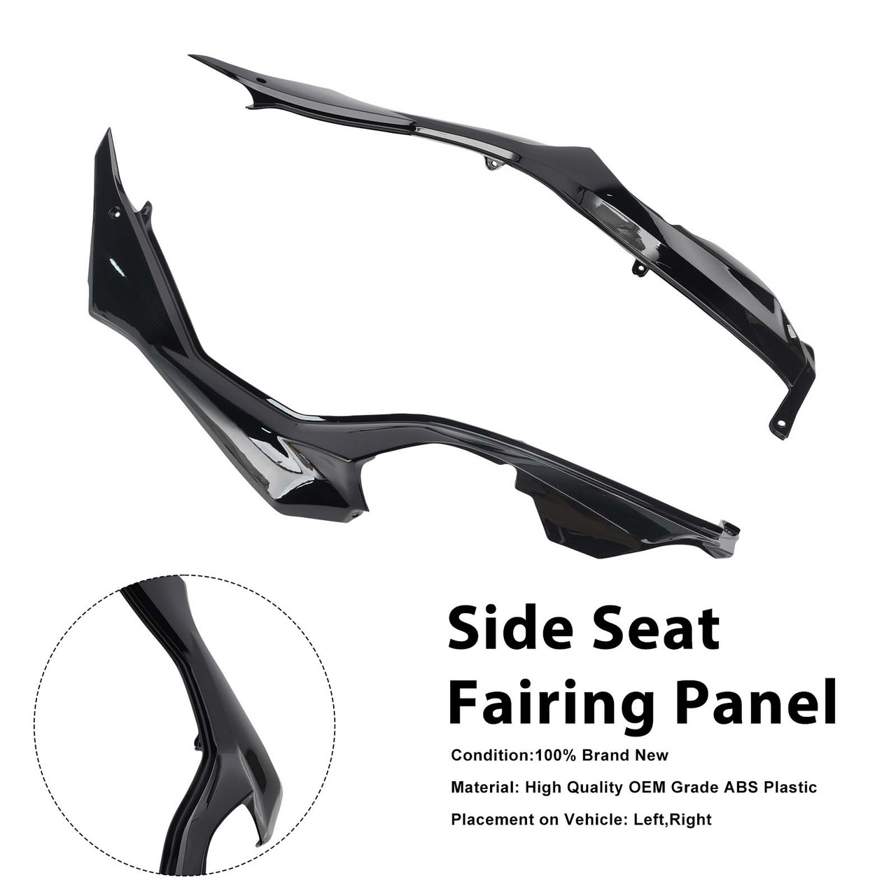 Side Seat Fairing Guards Cowl For Kawasaki Versys 1000 2019-2024 Black