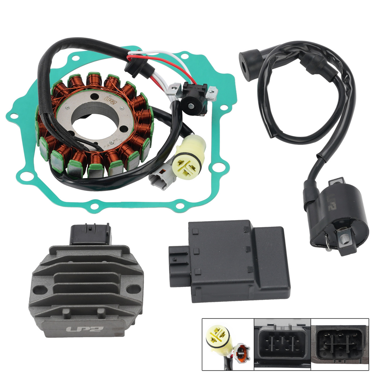 Stator Regulator CDI Box Ignition Coil Gasket For Yamaha YFM125 Grizzly 04-13