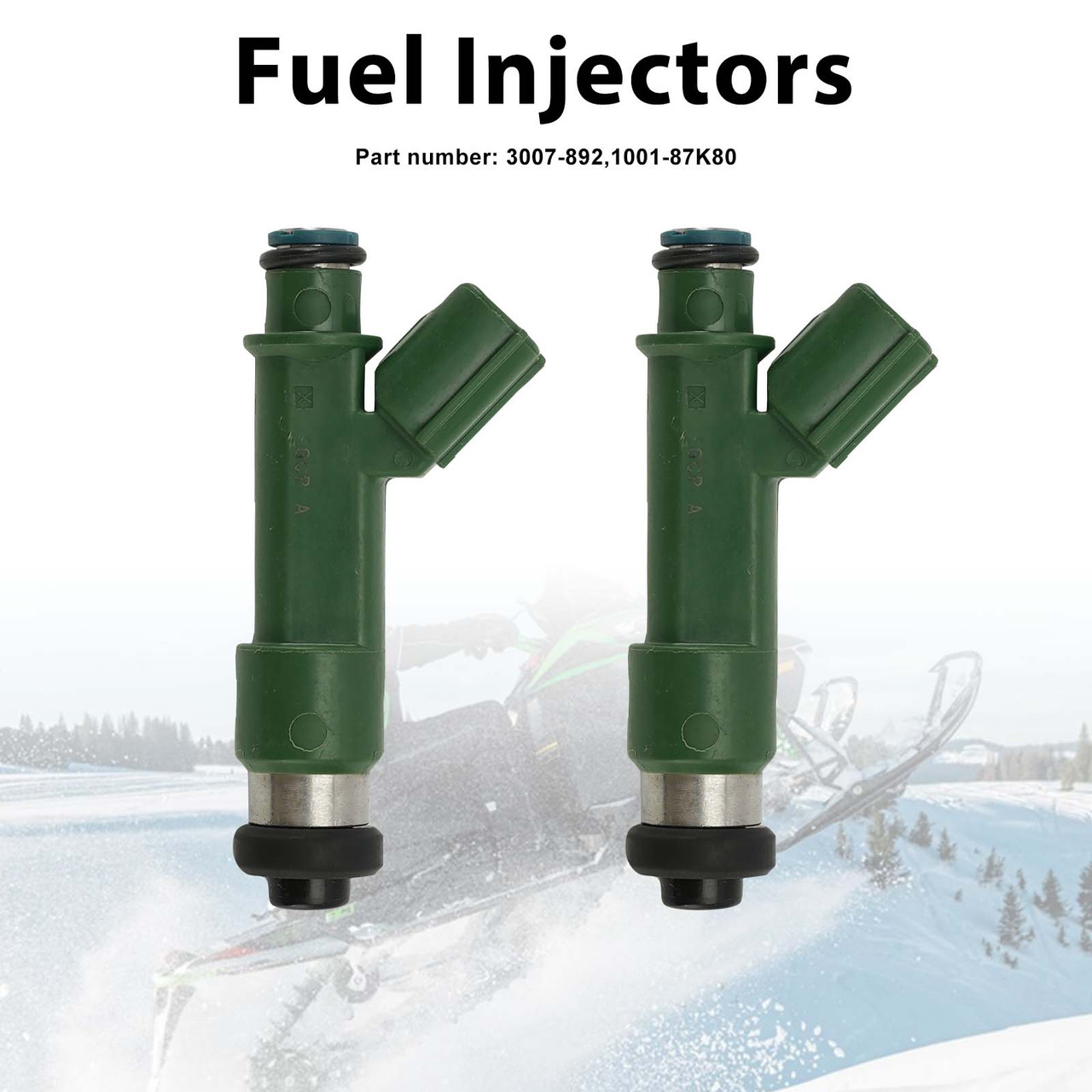 2PC 3007-892 Fuel Injectors 1001-87K80 For Arctic Cat ZR XF M 800 2010-2017