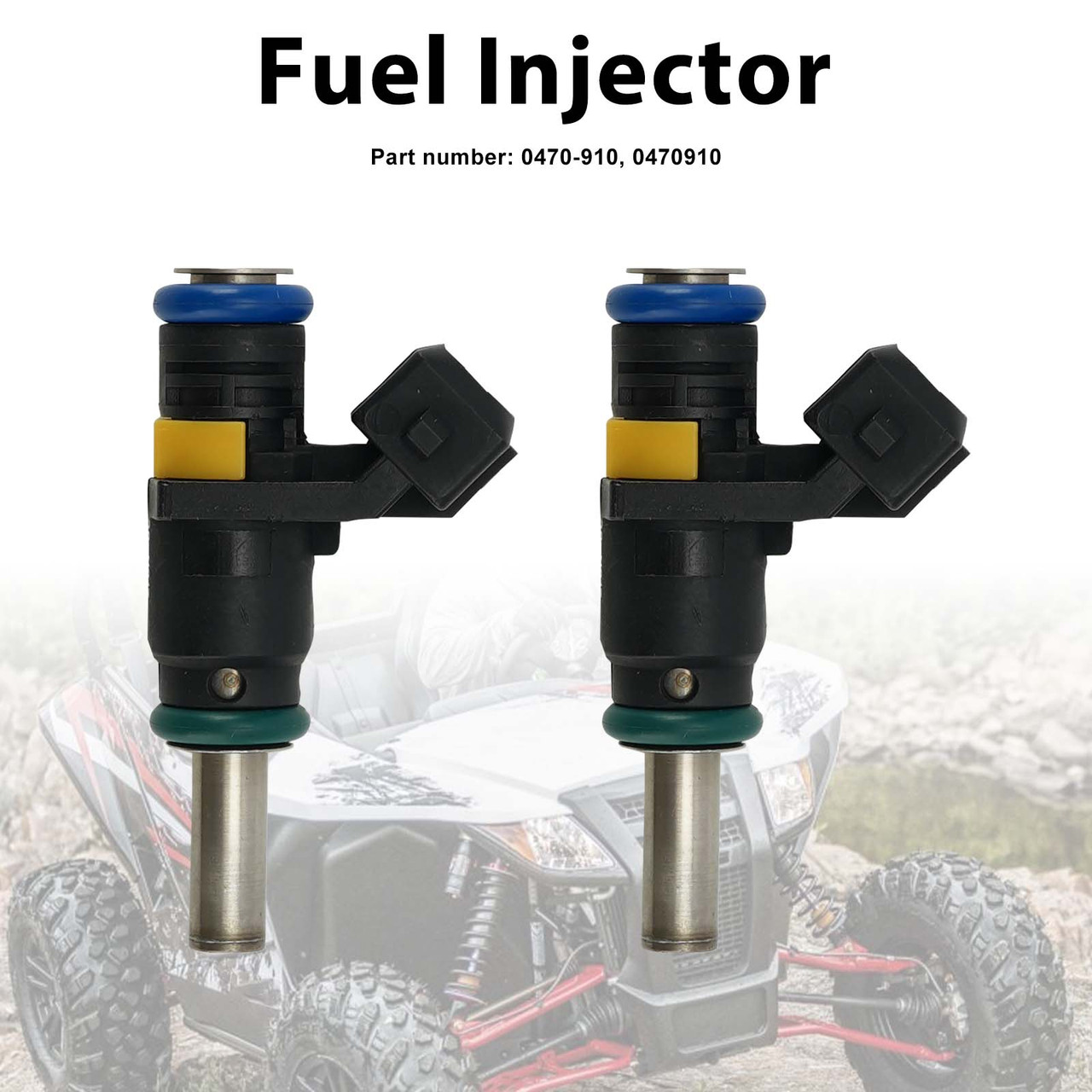 2PC Fuel Injectors 0470-910 For Arctic Cat WILDCAT 1000 2012-2016
